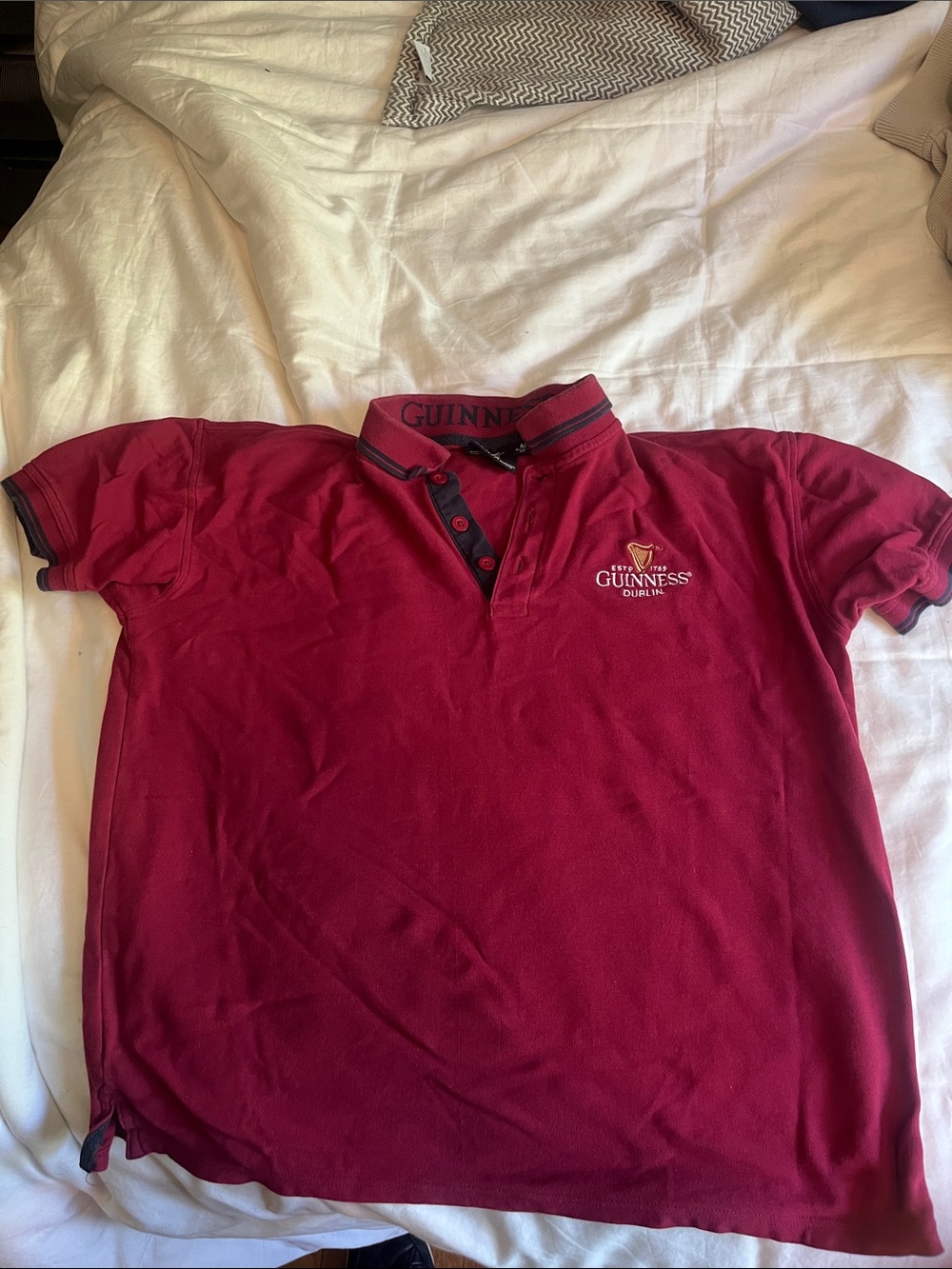 Guinness Maroon Polo with Navy Trim